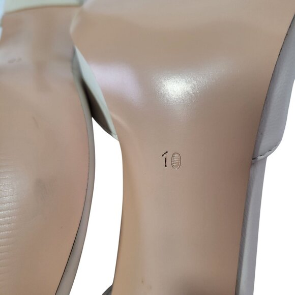 Vivianly Women's Beige Pointed Toe Slingback Stiletto Heels With Rhinestone 10 - Picture 11 of 14